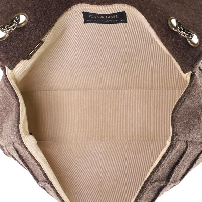Black Chanel Chocolate Bar Mademoiselle Flap Bag Quilted Wool Jumbo