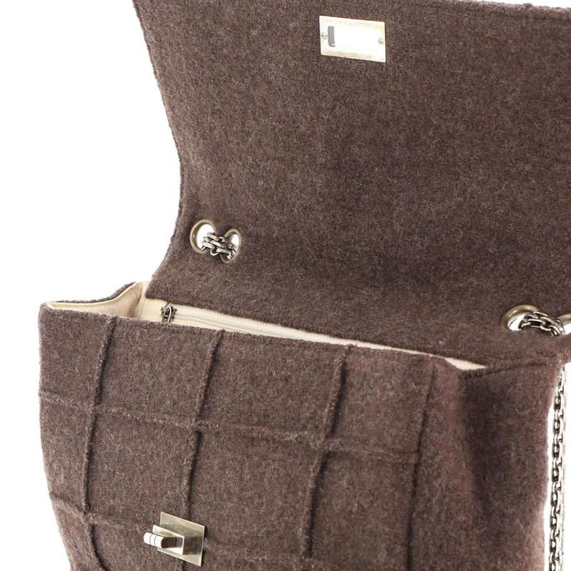 Chanel Chocolate Bar Mademoiselle Flap Bag Quilted Wool Jumbo  1