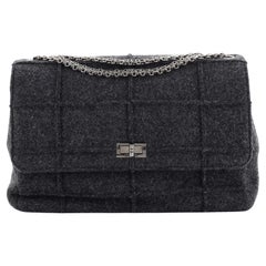 Chanel Chocolate Bar Mademoiselle Flap Bag Quilted Wool Jumbo