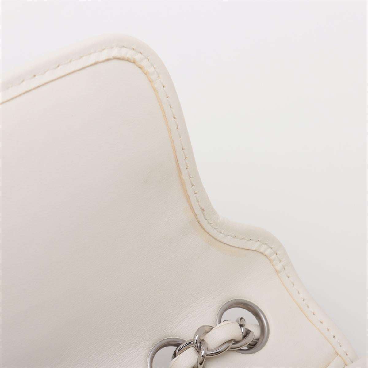 Chanel Chocolate Bar Patent Leather Single Flap Double Chain Bag Khaki 7