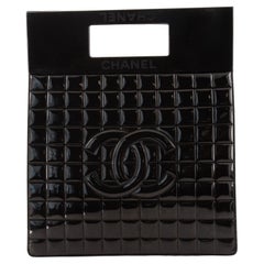 Chanel Chocolate Bar Resin Frame Tote Quilted Patent Tall