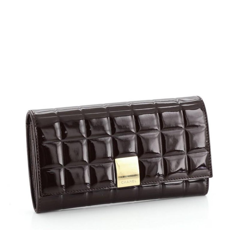 Chanel Chocolate Bar Wallet Quilted Patent Long