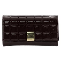 Chanel Chocolate Bar Wallet Quilted Patent Long