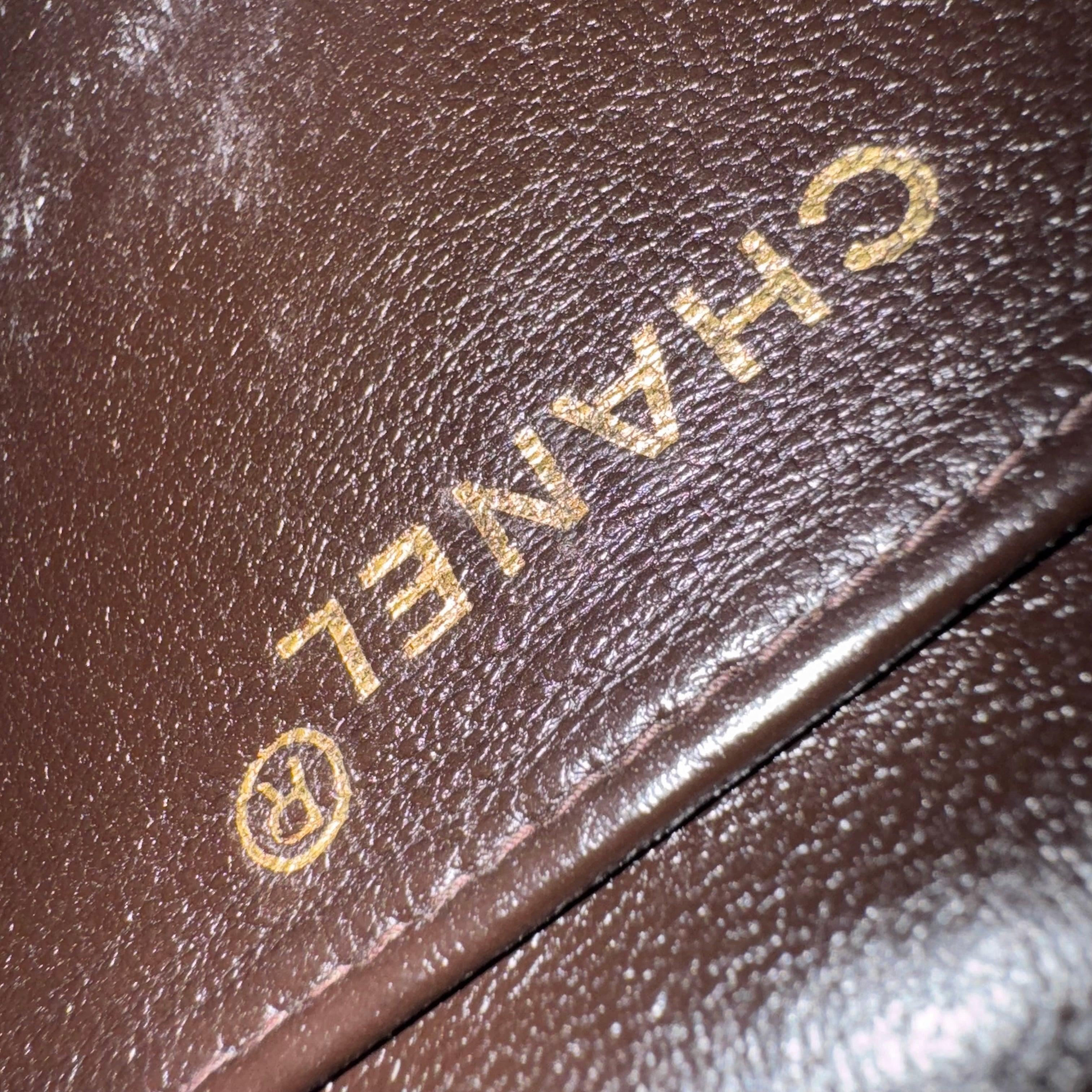 Chanel Chocolate Brown Lambskin Leather Shoulder Flap Blackpack Vintage Gold HW For Sale 8