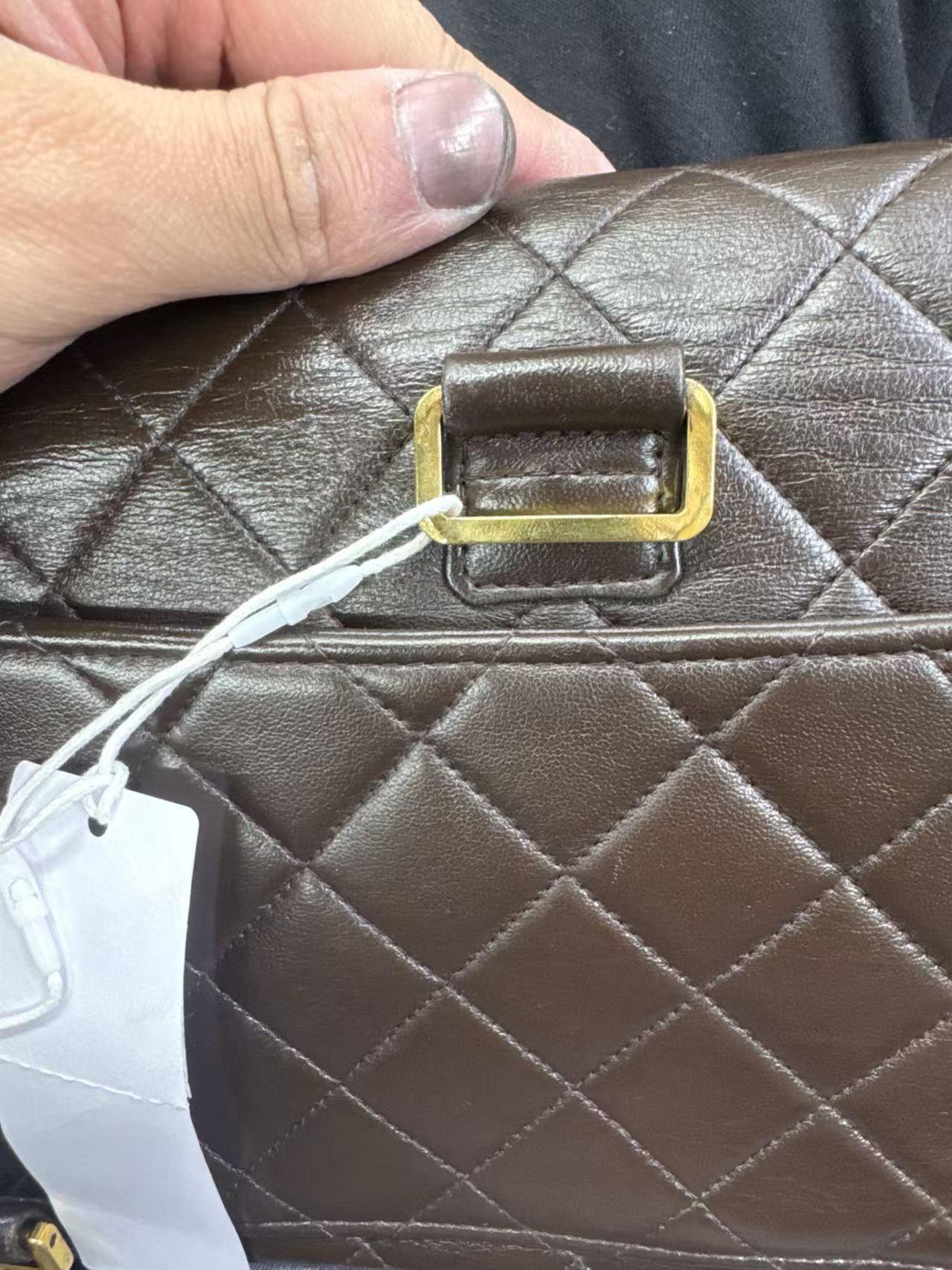 Chanel Chocolate Brown Lambskin Leather Shoulder Flap Blackpack Vintage Gold HW For Sale 13