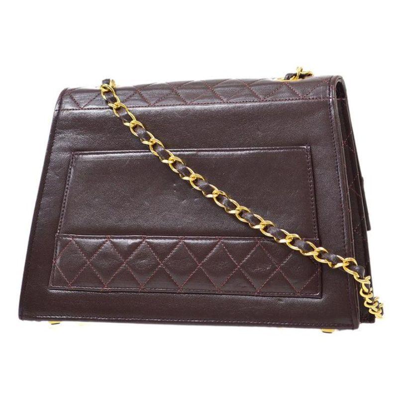 CHANEL Chocolate Brown Lambskin Leather Small Kelly Evening Shoulder Flap Bag In Good Condition In Chicago, IL