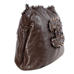 Chanel Schokolade braun Leder & BOUCLE LARGE SHOPPER Umhängetasche