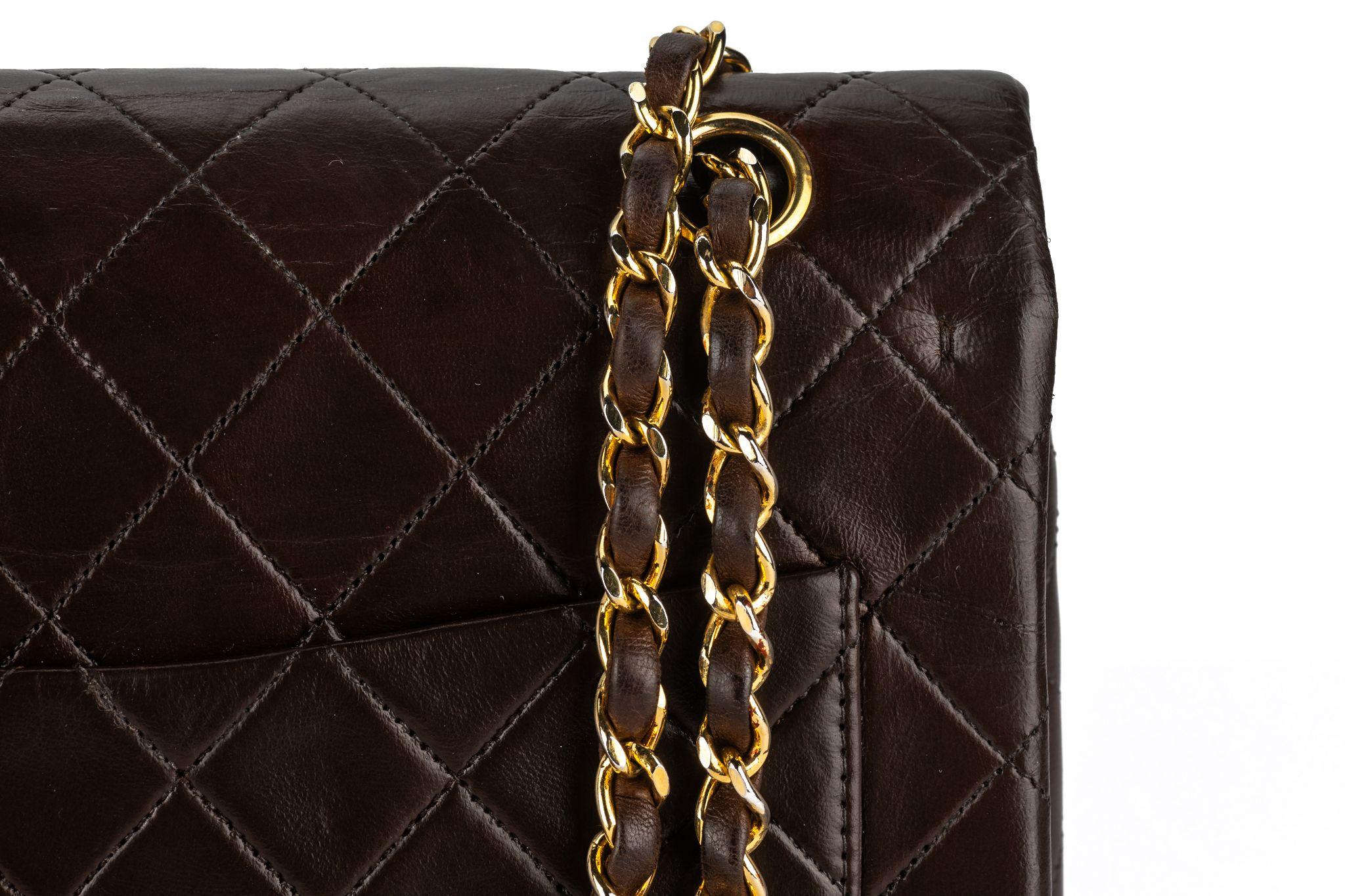 Chanel Chocolate Medium Double Flap Bag For Sale 5