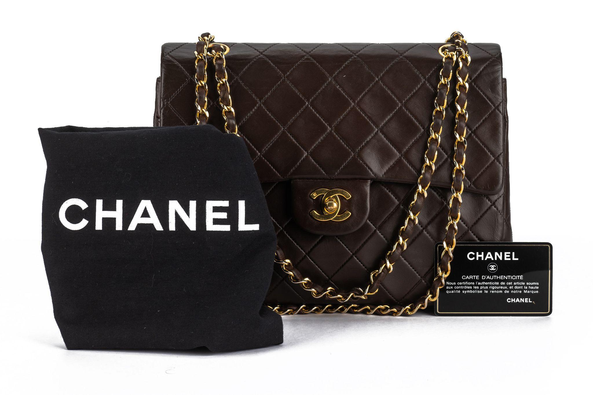Chanel Chocolate Medium Double Flap Bag For Sale 11