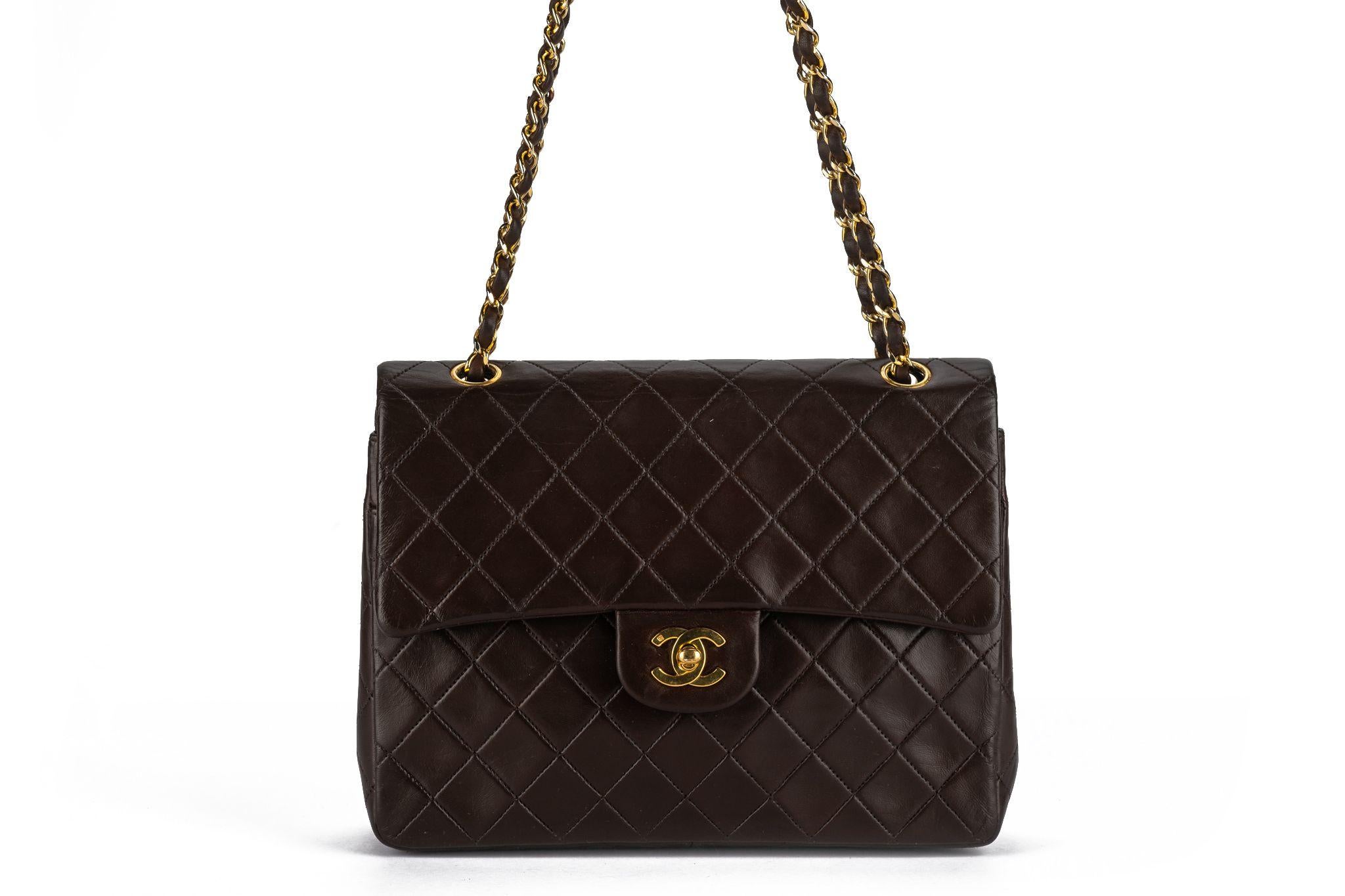 Chanel Chocolate Medium Double Flap Bag For Sale 1