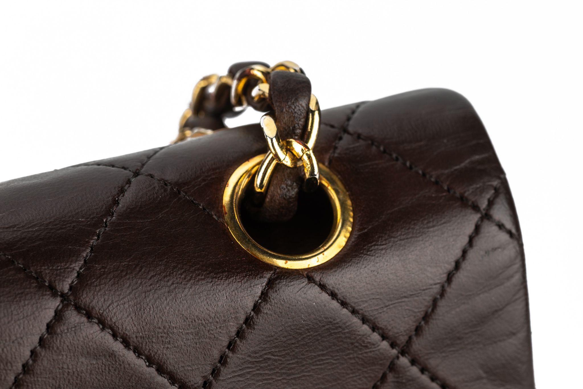 Chanel Chocolate Medium Double Flap Bag For Sale 4