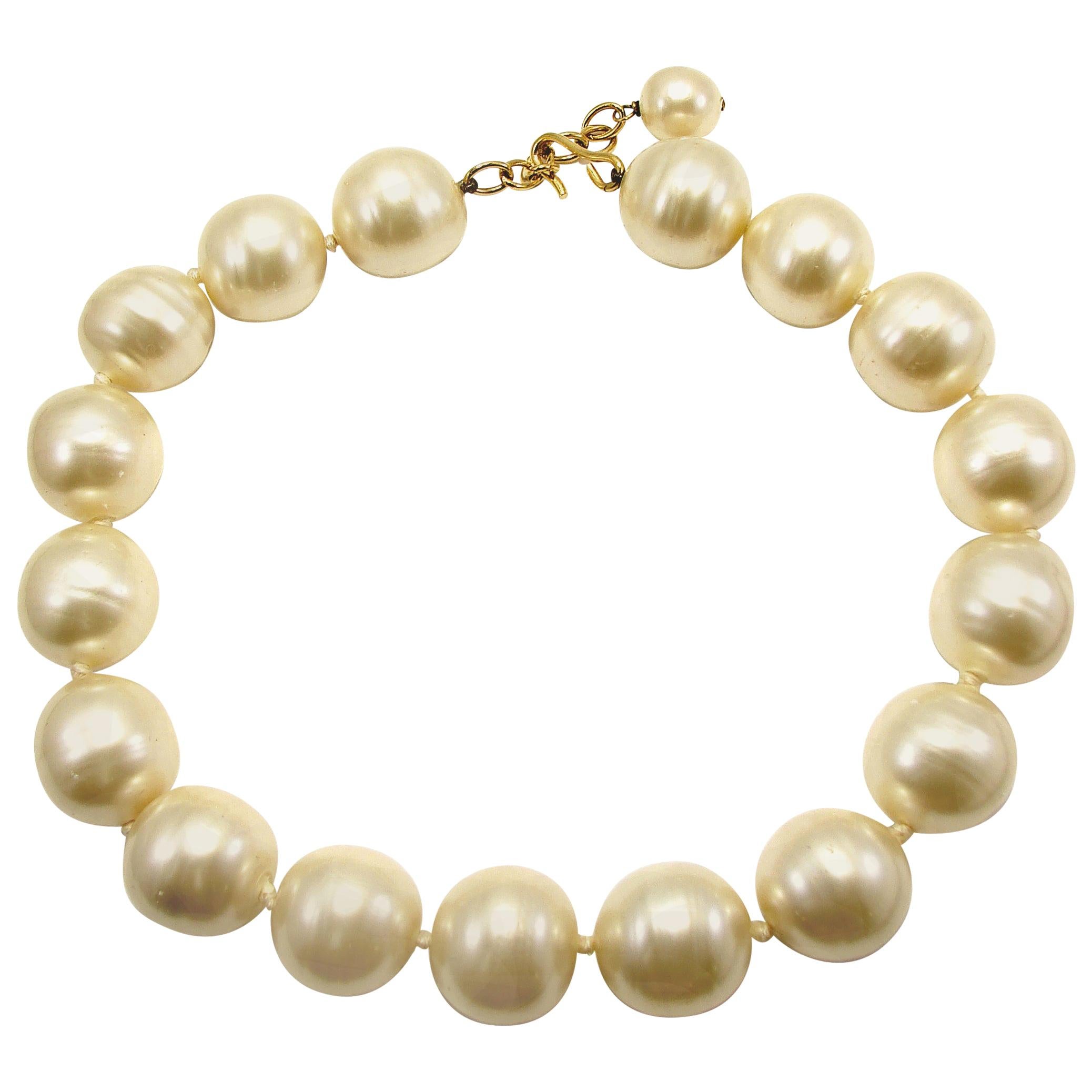 Chanel Choker Necklace Baroque Pearls Poured Glass 90s Season 2 9 