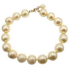 Chanel Choker Necklace Baroque Pearls Poured Glass 90s Season 2 9