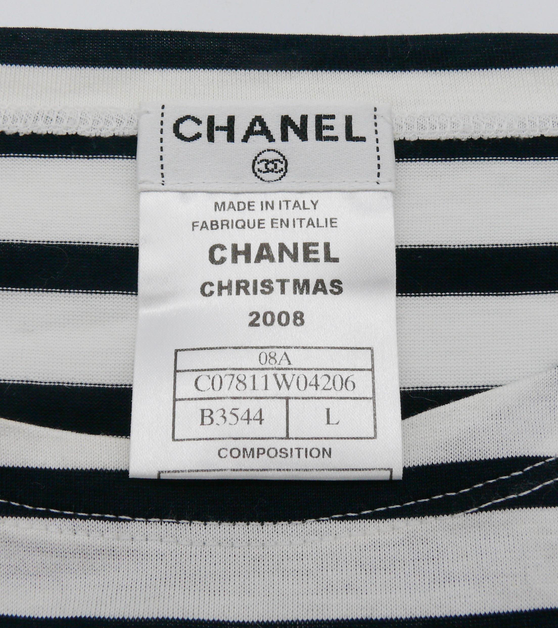 CHANEL Christmas 2008 VIPs Limited Edition Cotton Mariniere Size L 3