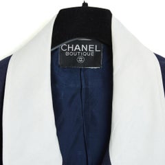 Chanel circa 1987 1988 Veste Mariniere FR40 Navy Cropped Jacket UK12 US10 Rare