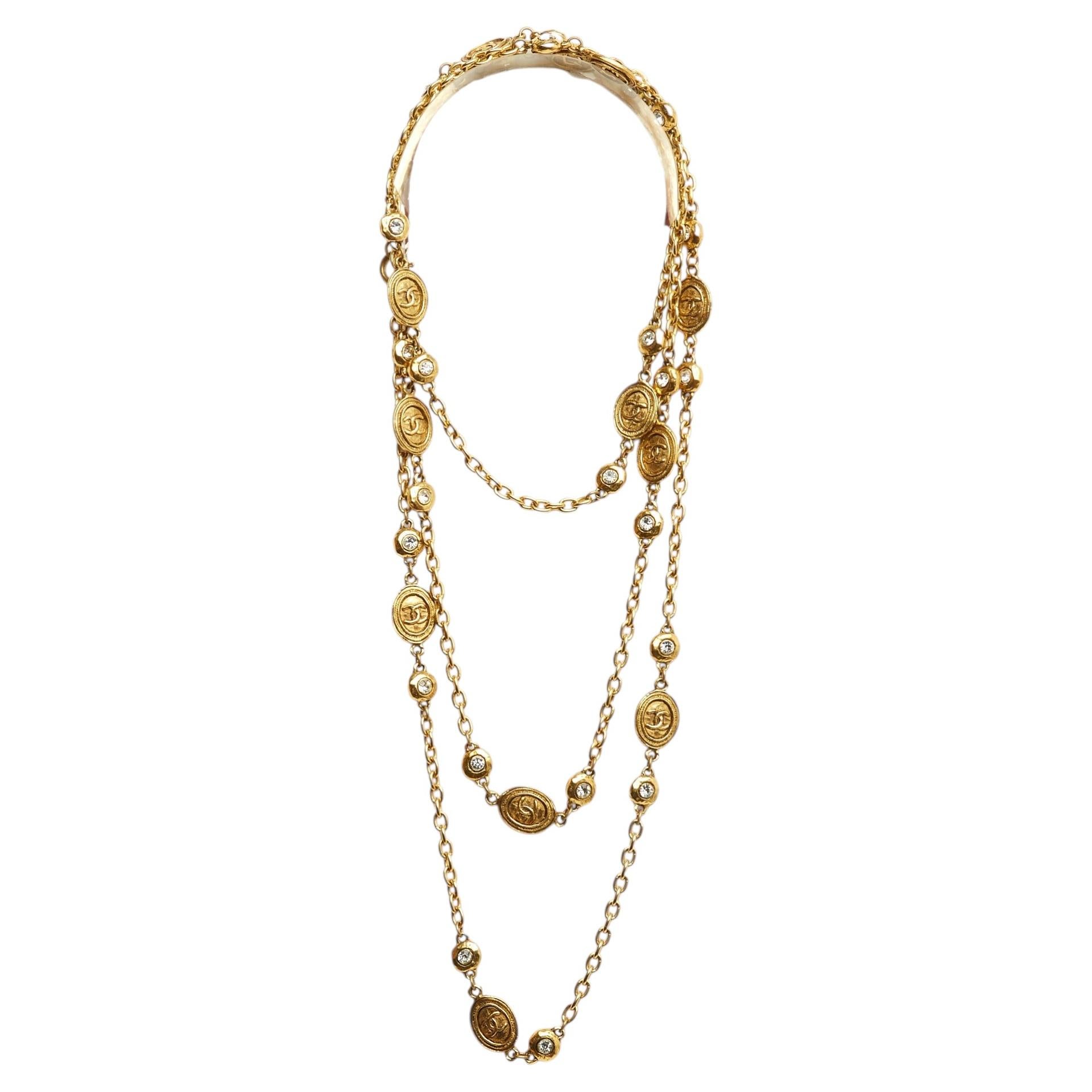 Chanel CIRCA 1990: „Collier Sautoir Ceinture Haute Couture CC“ – Halskette mit Riemen