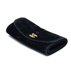 Chanel circa 2000 Trousse bijou voyage CC Black Velvet Jewelry Travel Pouch Case
