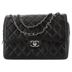CHANEL Lambskin Quilted Citizen Zip Large Flap Dark Red 302982