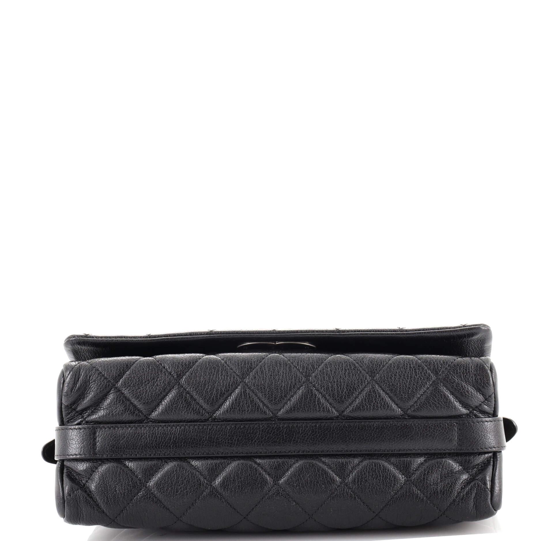 Chanel City Rock Flap Bag Quilted Goatskin Medium In Good Condition In NY, NY
