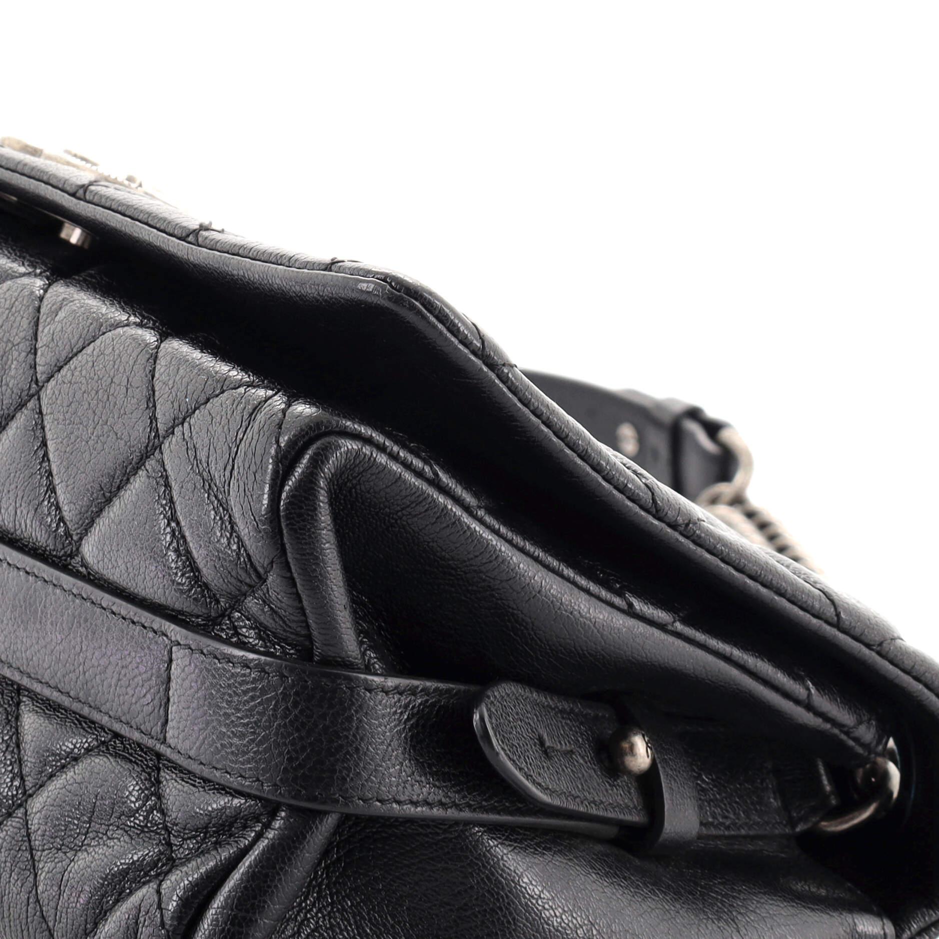 Women's or Men's Chanel City Rock Flap Bag Quilted Goatskin Medium