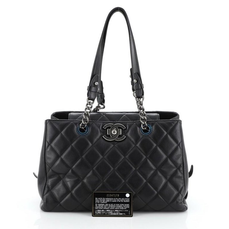 Chanel City Rock Shopping Tote Quilted Goatskin Large