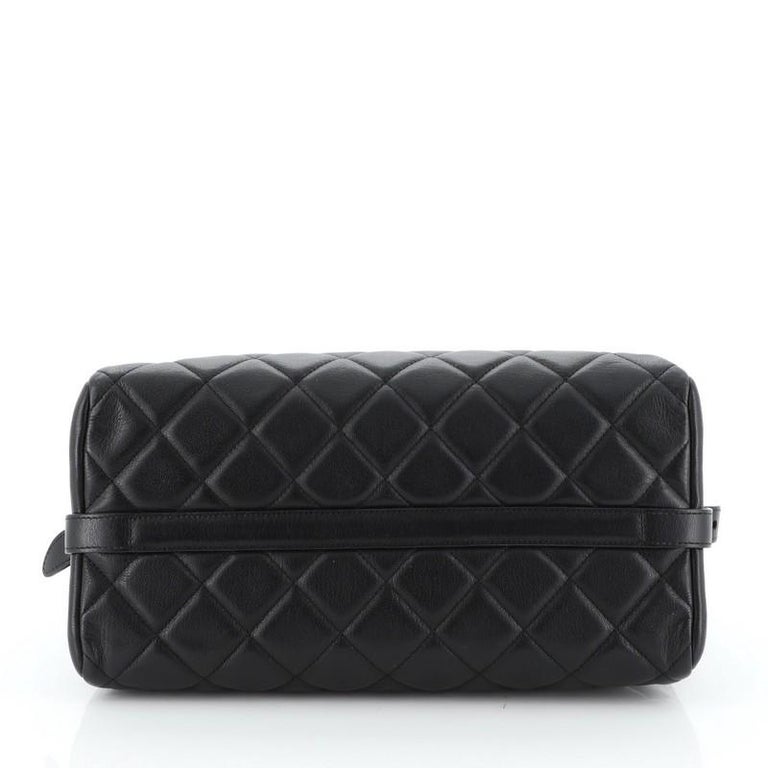 CHANEL Quilted City Rock Shopping Tote Black Goatskin Ruthenium Hardware  2015 - BoutiQi Bags