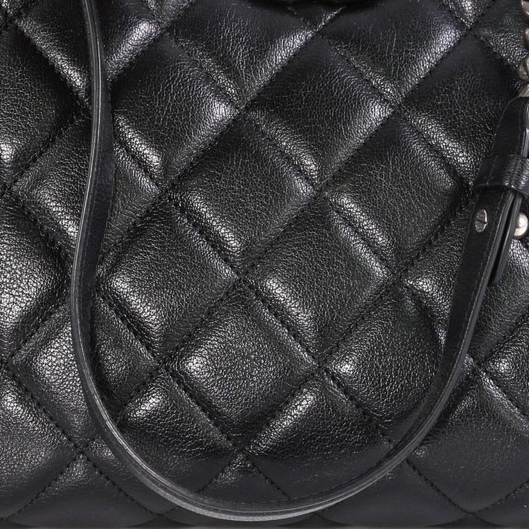 Chanel Metallic Goatskin Medium City Rock Flap Bag Black