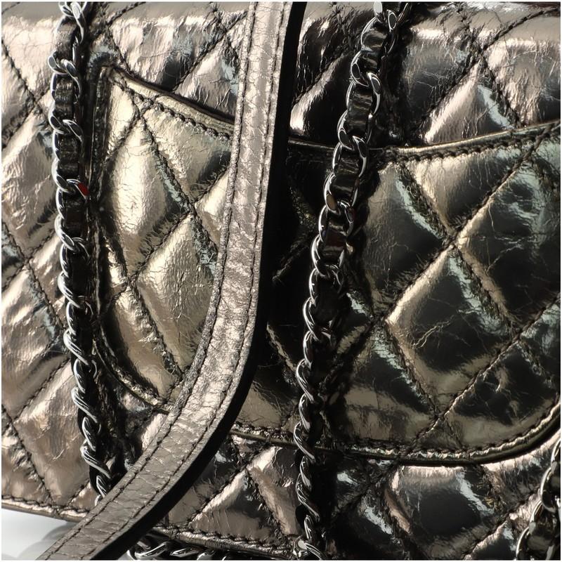 Chanel Clams Pocket Flap Bag Quilted Metallic Calfskin Small 1