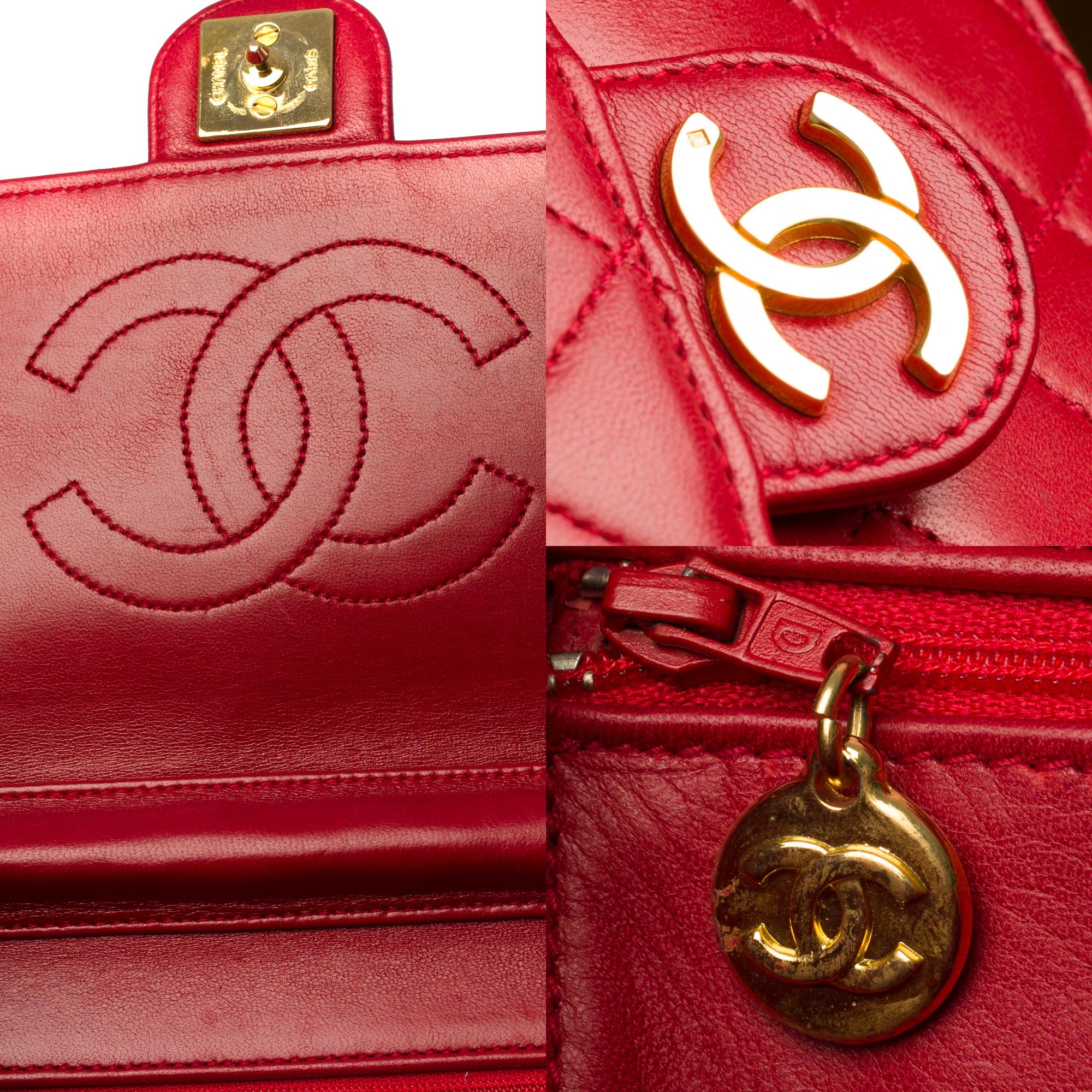 chanel red quilted bag