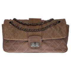 Chanel Classic 2.55 Flap bag shoulder bag in taupe caviar quilted leather, SHW