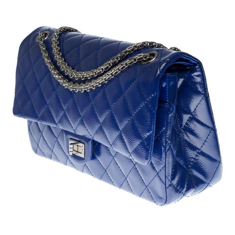 Chanel Blue Leather Large CC Hampton Flap Shopping Tote at 1stDibs