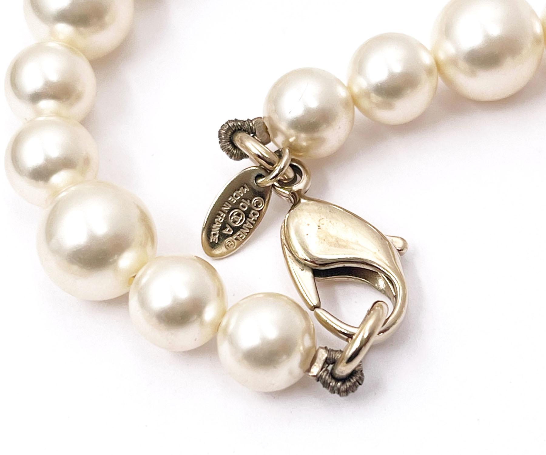 chanel double strand pearl necklace