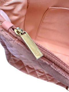 Chanel Classic Airline XXL Pink Velvet Flap Bag with gold hardware