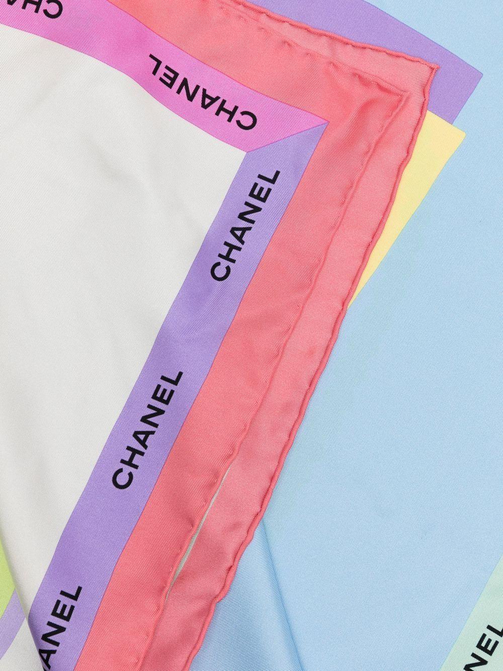 Beige Chanel Classic Bags Print Silk scraf