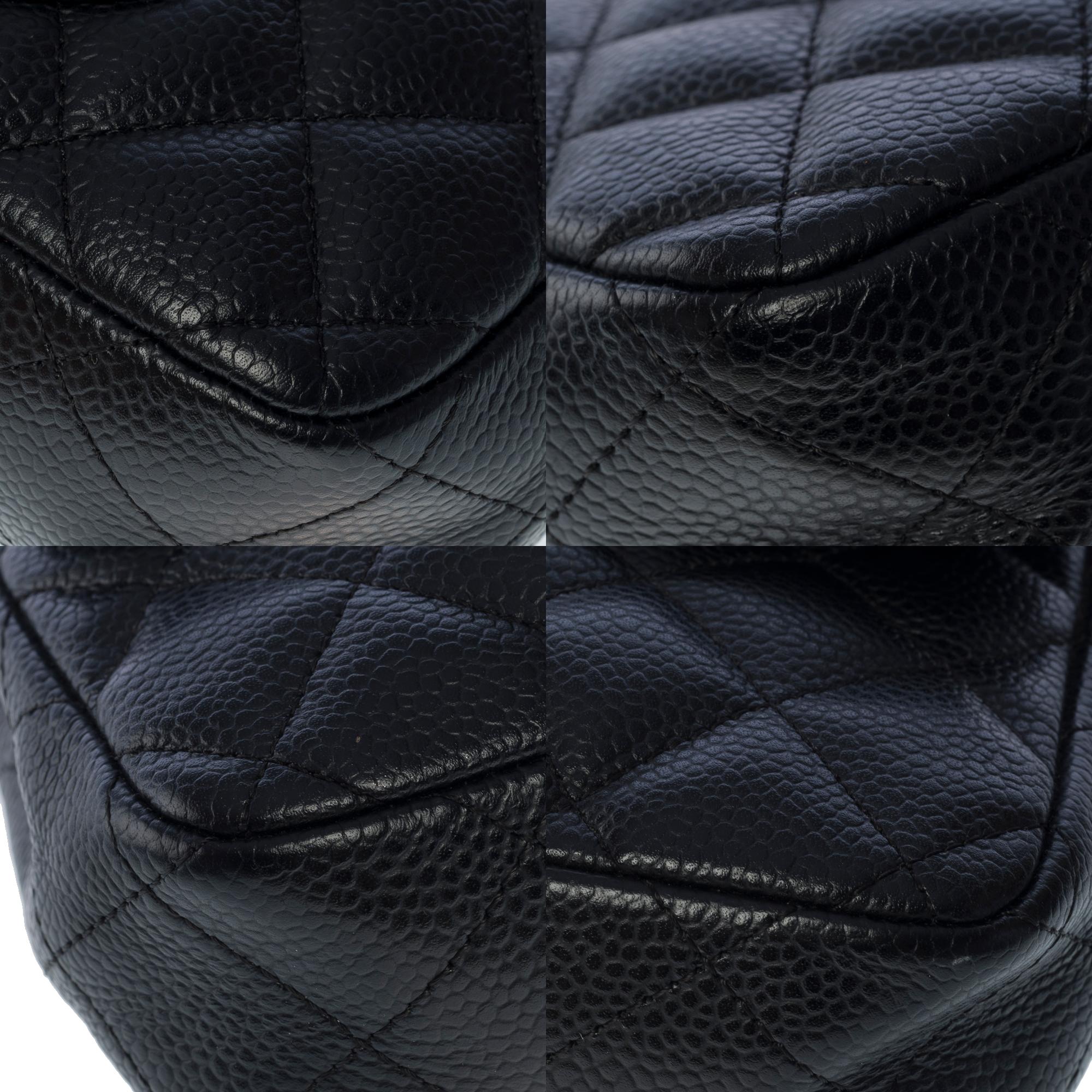 Chanel Classic Baguette shoulder bag in black caviar quilted leather , SHW 7