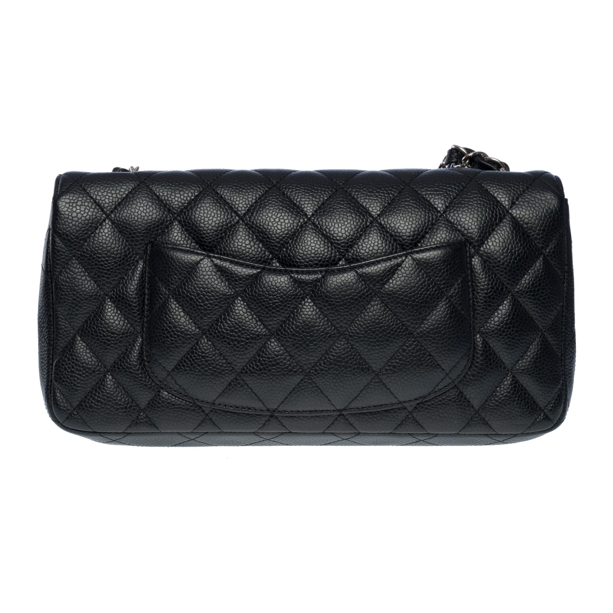 Chanel Classic Baguette shoulder bag in black caviar quilted leather , SHW In Excellent Condition In Paris, IDF