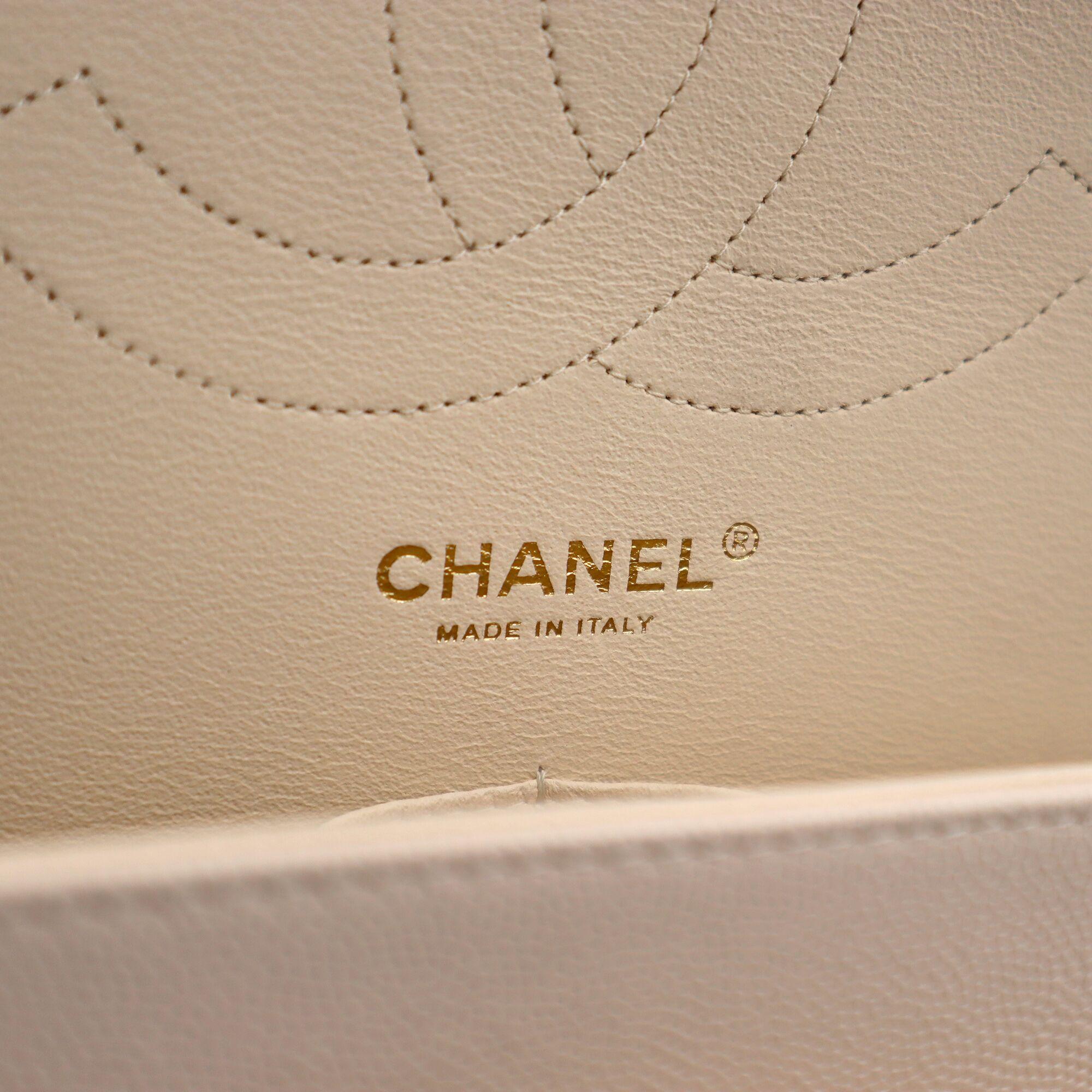 Chanel Classic Beige Quilted Calfskin Large Double Flap Bag A58600 6