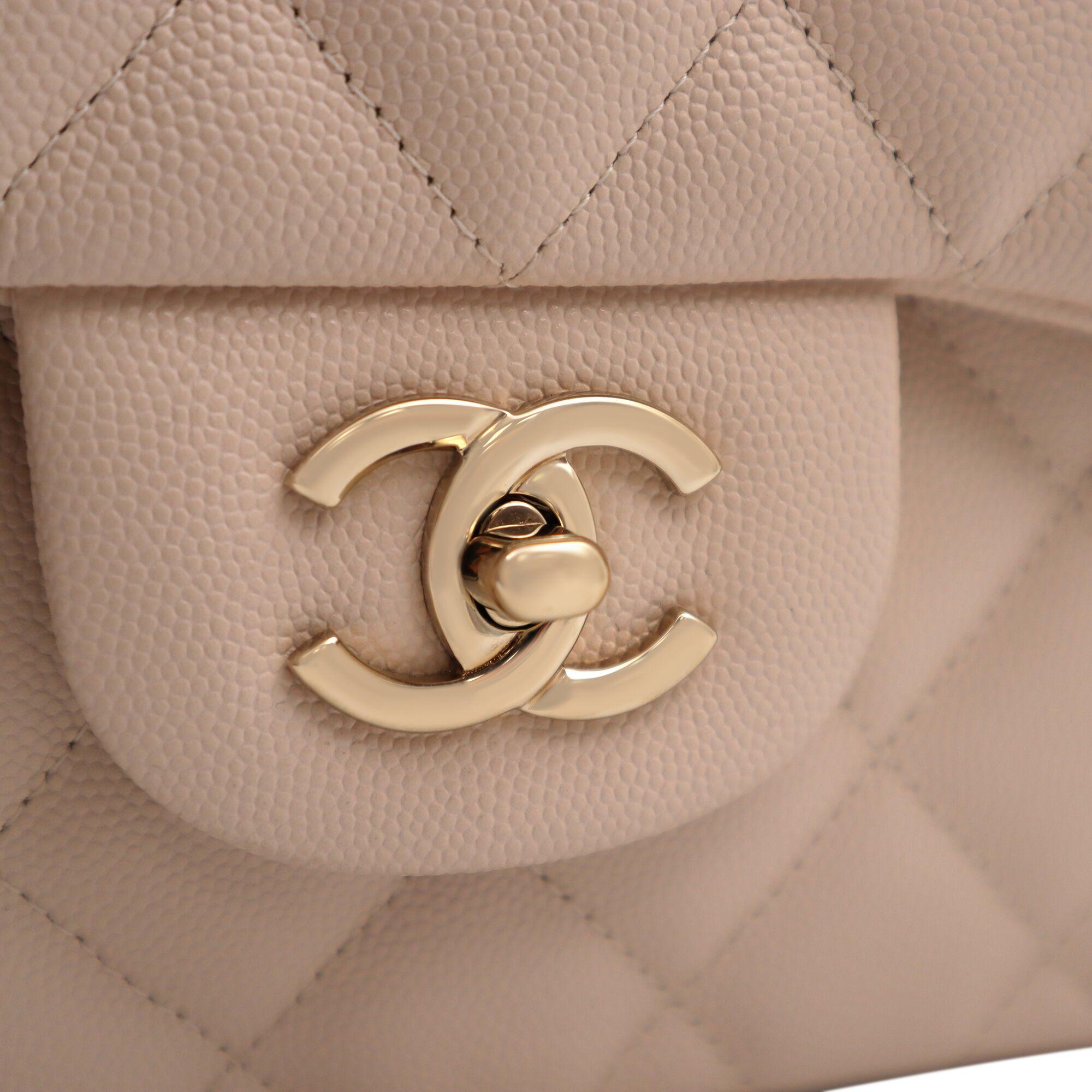 Chanel Classic Beige Quilted Calfskin Large Double Flap Bag A58600 9