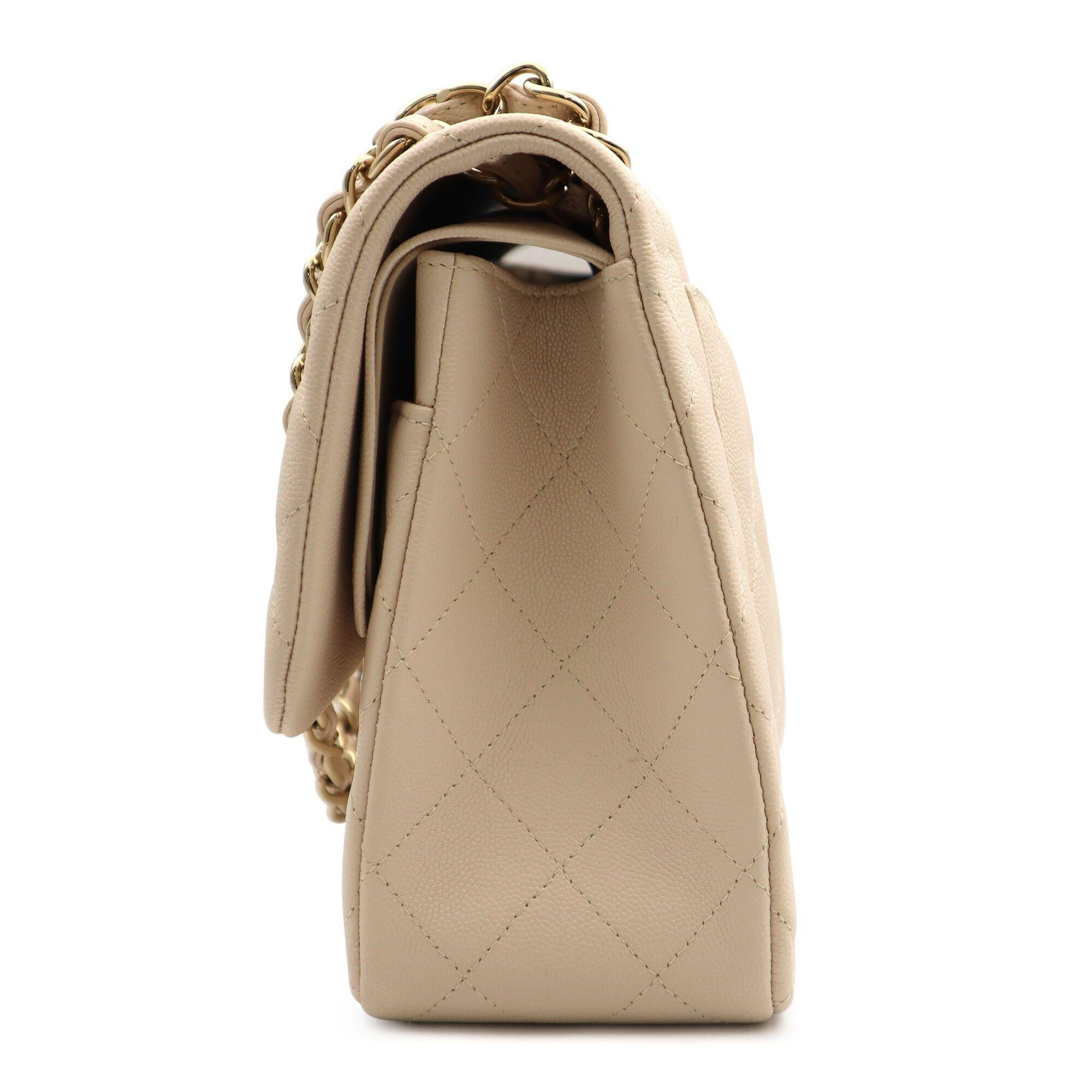 Chanel Classic Beige Quilted Calfskin Large Double Flap Bag A58600 1