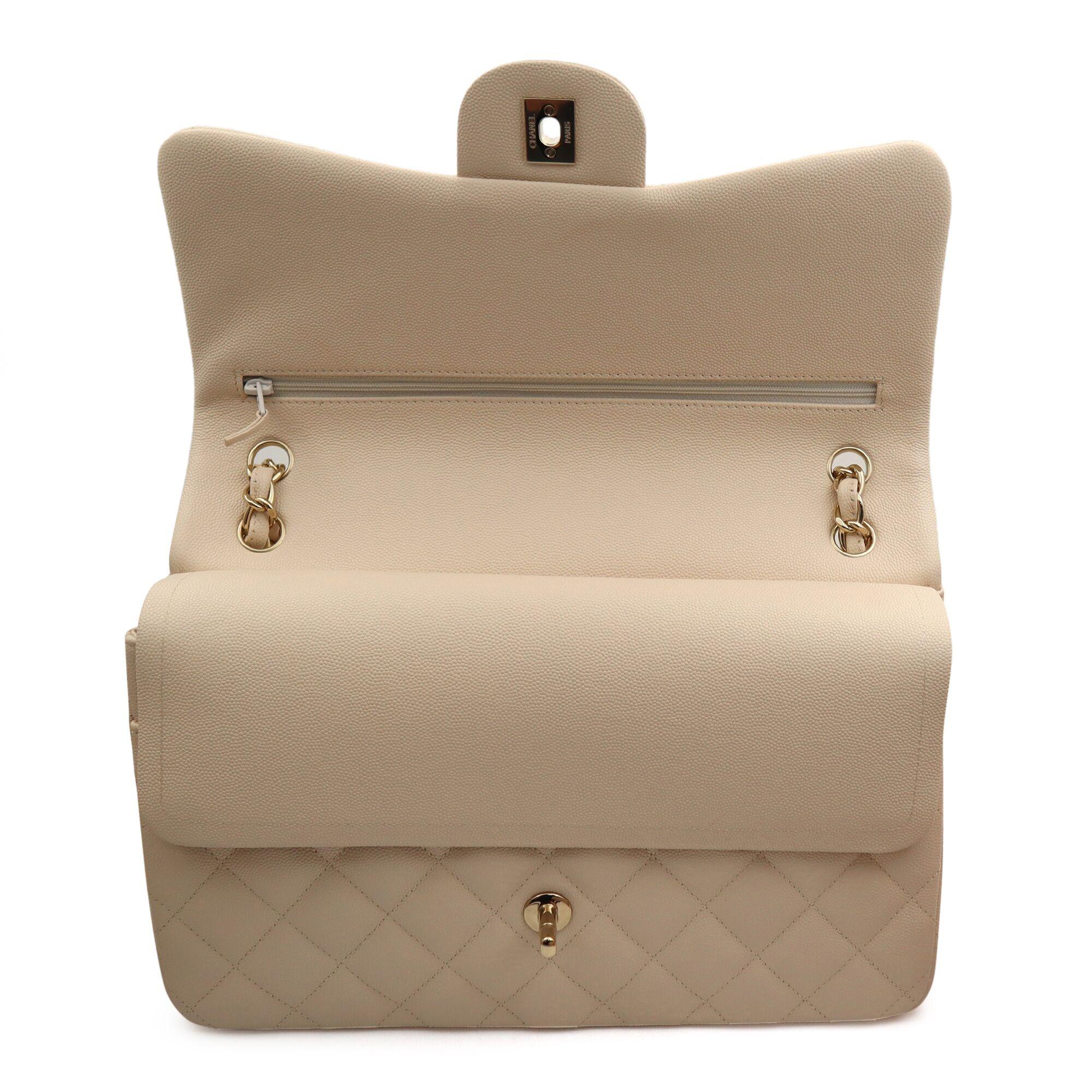 Chanel Classic Beige Quilted Calfskin Large Double Flap Bag A58600 3