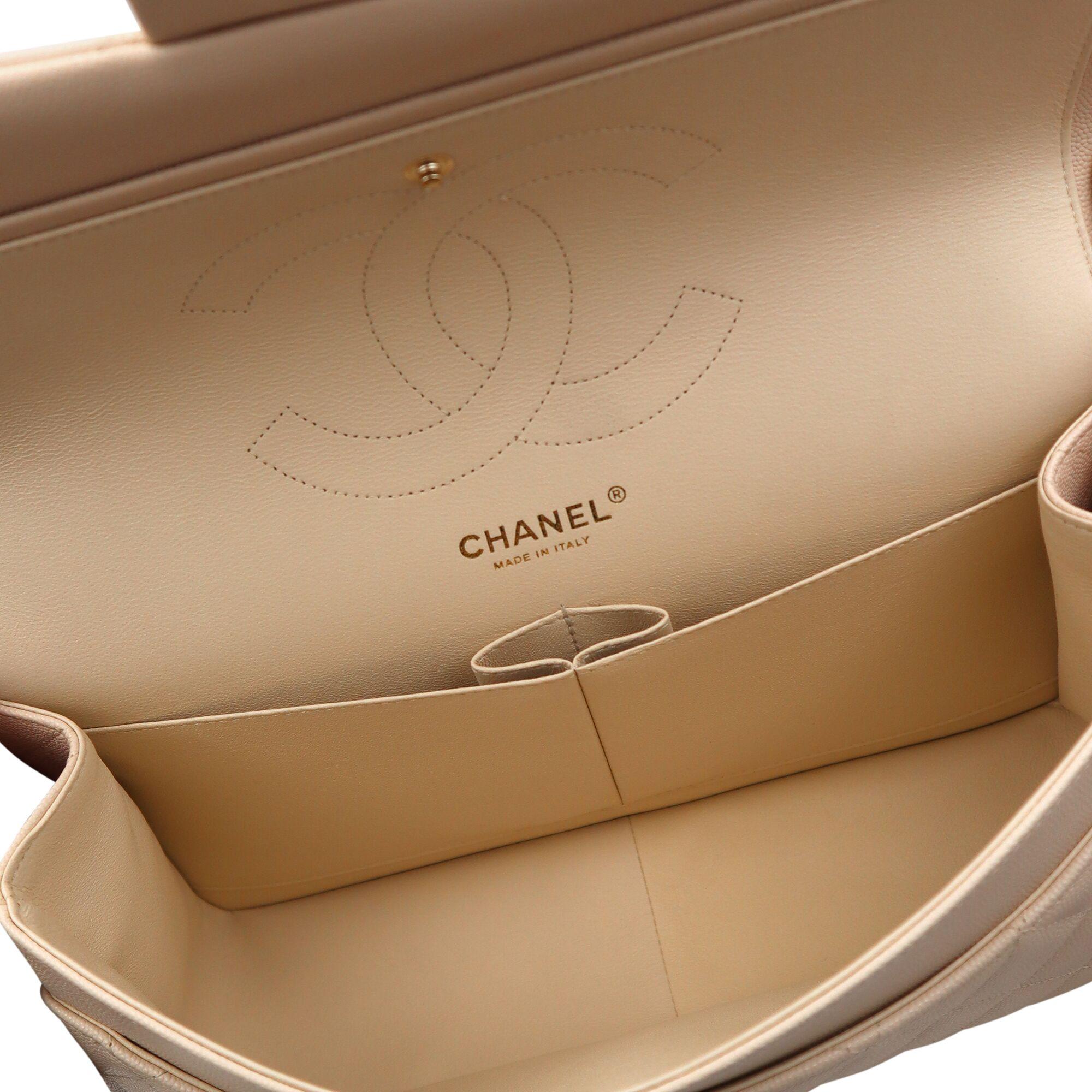 Chanel Classic Beige Quilted Calfskin Large Double Flap Bag A58600 4