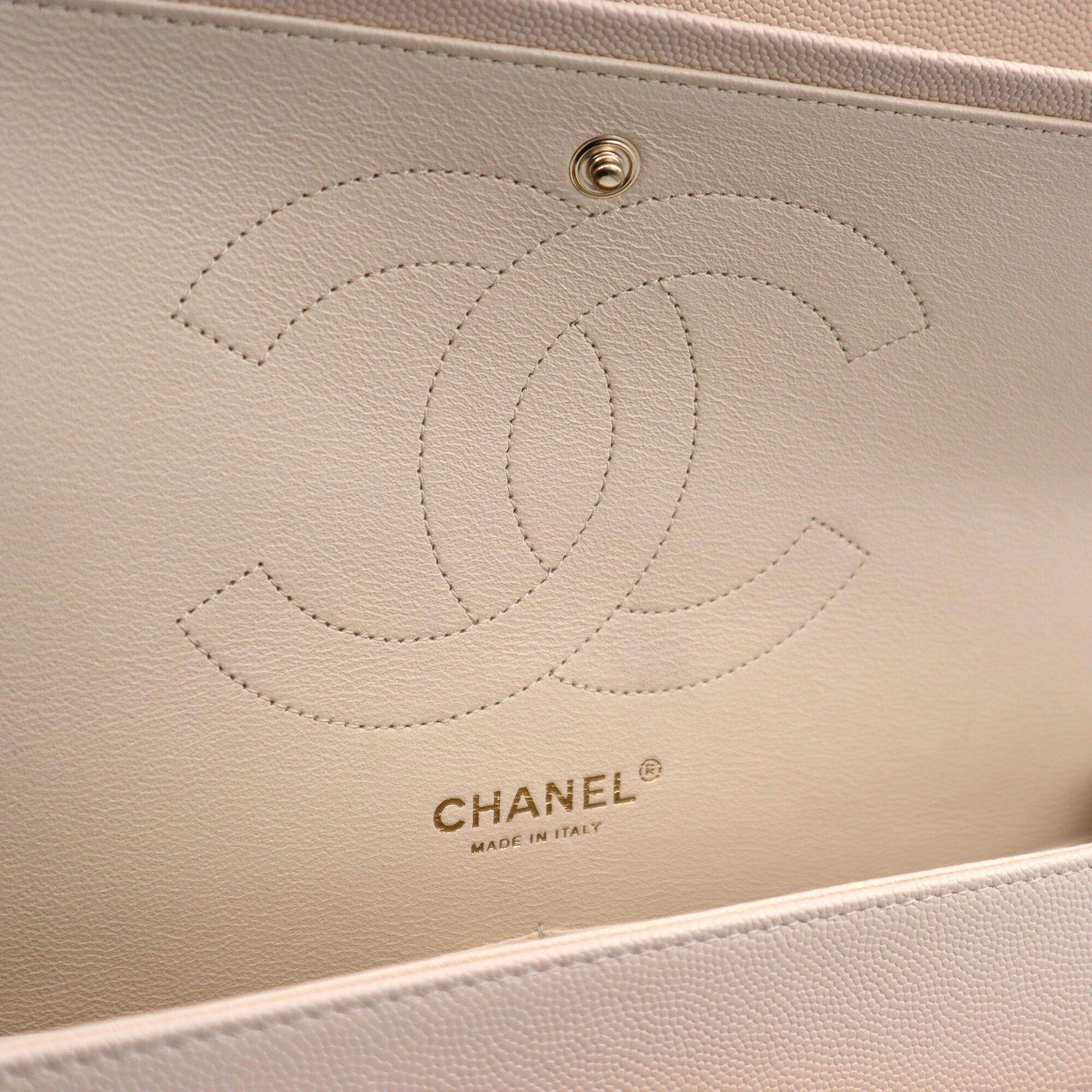 Chanel Classic Beige Quilted Calfskin Large Double Flap Bag A58600 5