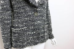 Chanel Classic Black and White Wool Tweed Jacket