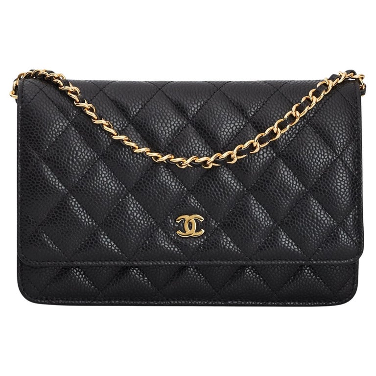 leather chanel wallet on