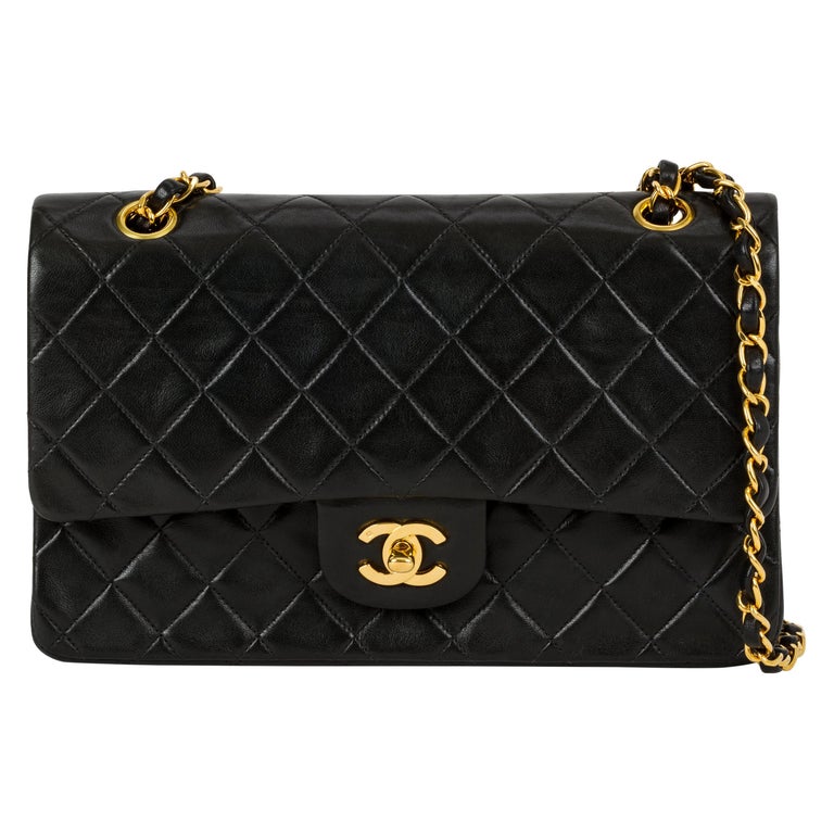 Chanel Classic Black Double Flap 10"Bag For Sale at 1stDibs