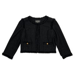 Chanel classic black tweed jacket
