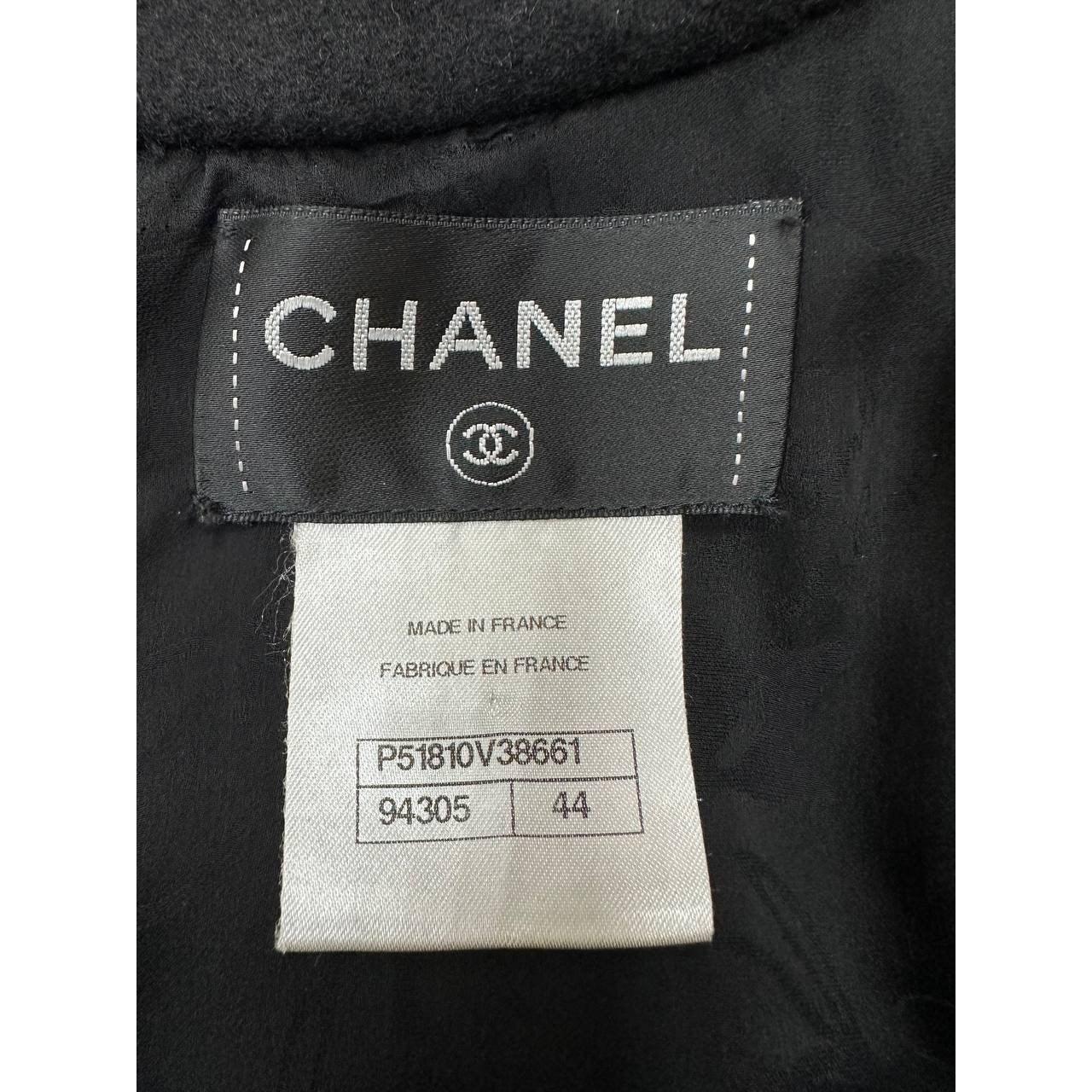 Chanel Klassisches Kleid aus schwarzer Wolle - Größe FR44 Damen im Angebot