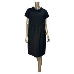Chanel Klassisches Kleid aus schwarzer Wolle - Größe FR44