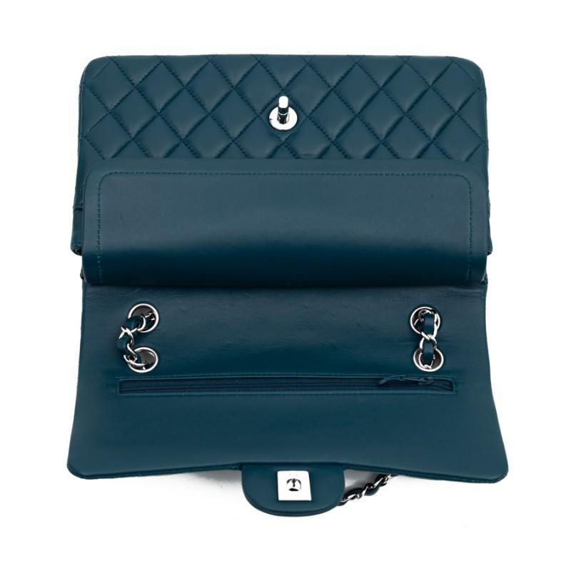 CHANEL Classic Blue Lambskin Bag  6