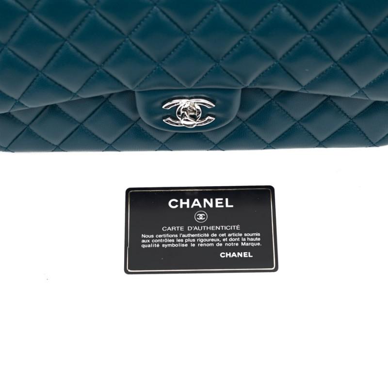 CHANEL Classic Blue Lambskin Bag  10